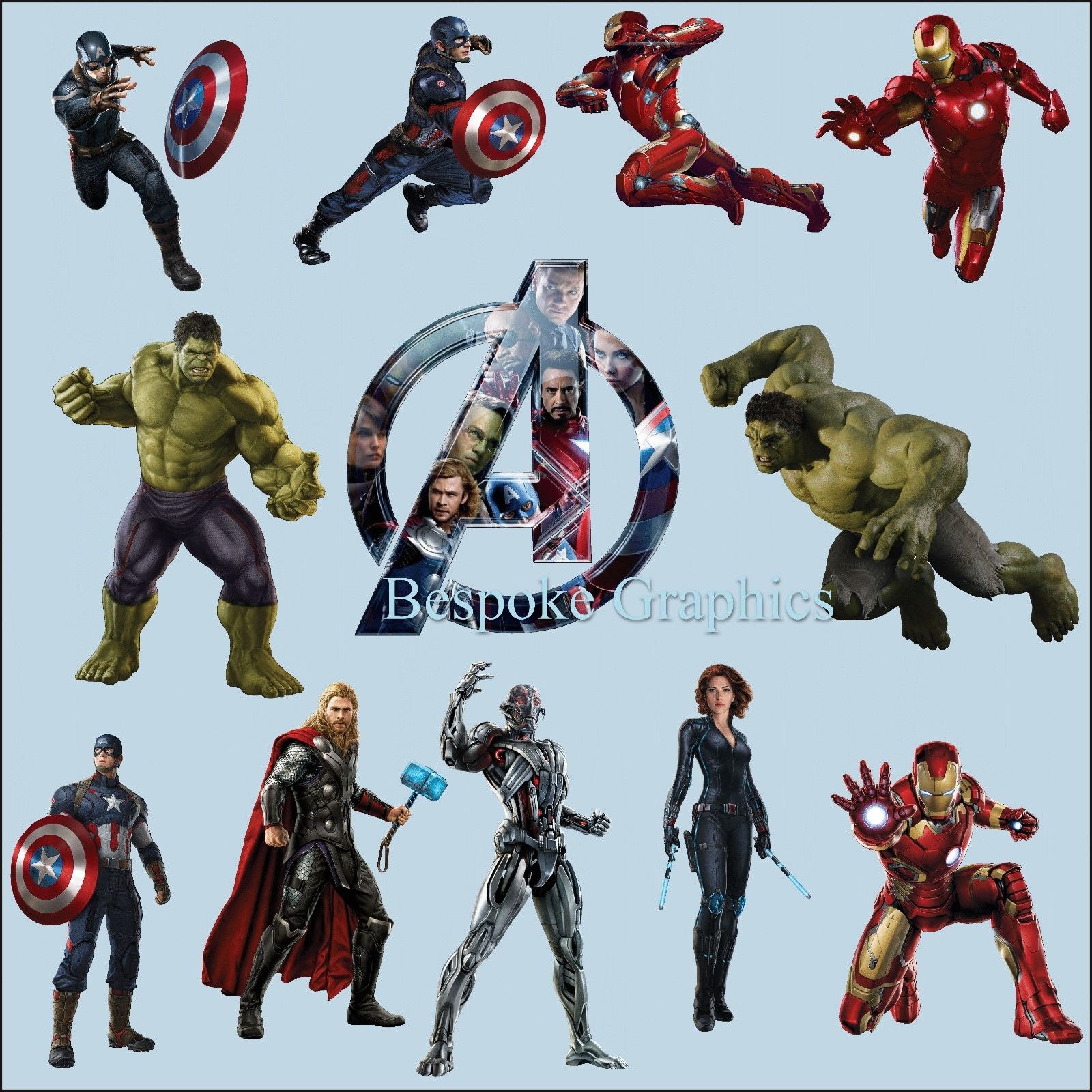 Small Avengers Colour Cut Vinyl Wall Art Sticker Buy Indvidually or Full  Set 11 – jewelry